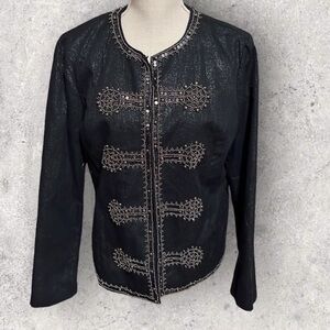 Chicos black jacket with bead embellishment . Sz 2 (med)